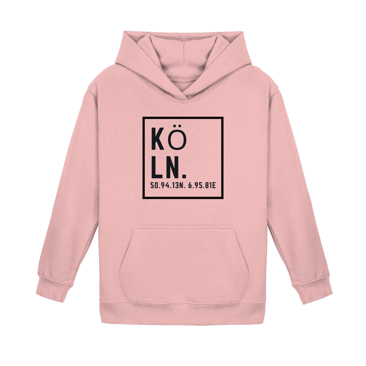 Köln Koordinaten (großer Druck auf der Brust) - Kids Basic Hoodie