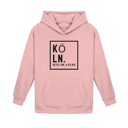Köln Koordinaten (großer Druck auf der Brust) - Kids Basic Hoodie