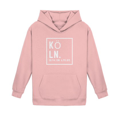 Köln Koordinaten (großer Druck auf der Brust) - Kids Basic Hoodie
