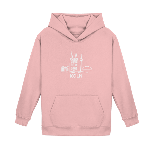 Köln Skyline (großer Druck auf der Brust) - Kids Basic Hoodie
