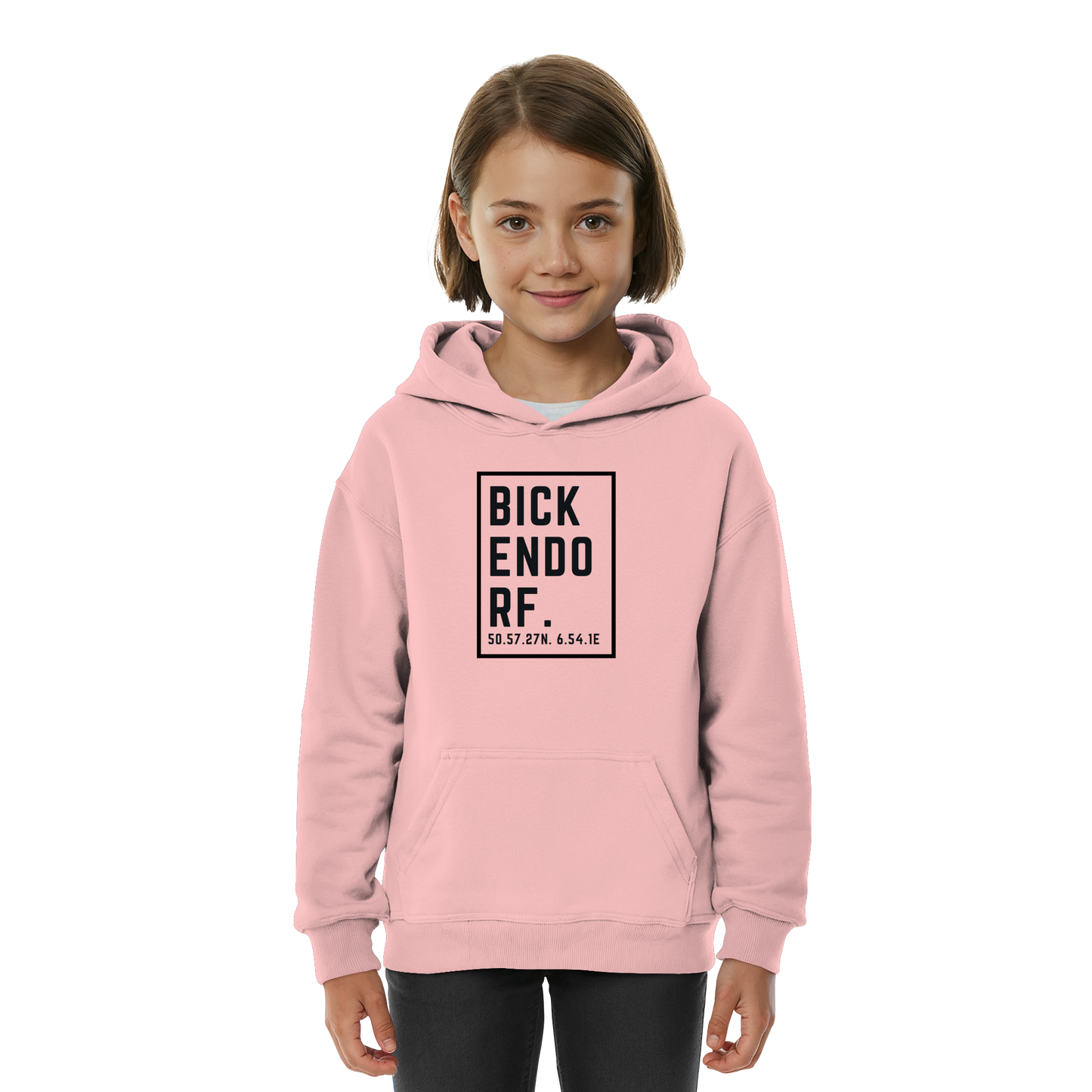Bickendorf Koordinaten (großer Druck auf der Brust) - Kids Basic Hoodie