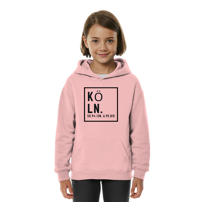 Köln Koordinaten (großer Druck auf der Brust) - Kids Basic Hoodie