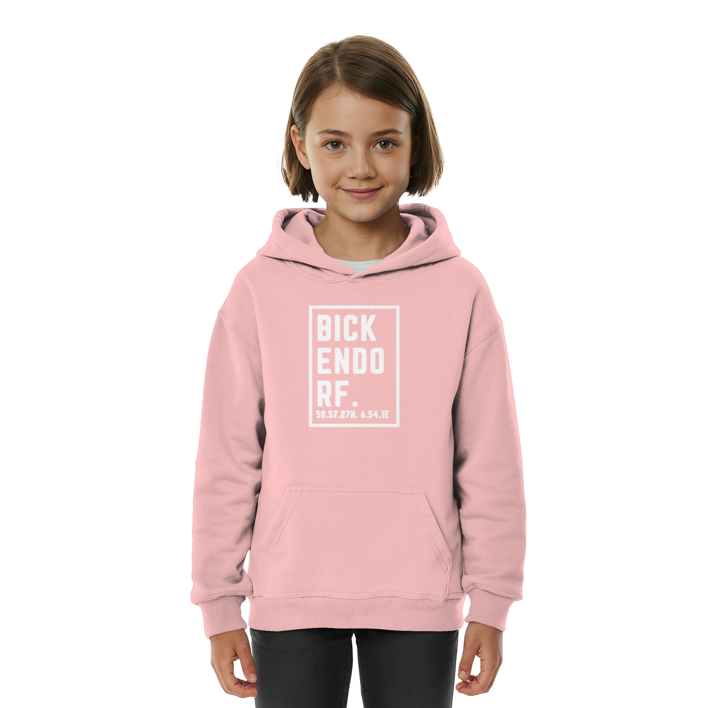 Bickendorf Koordinaten (großer Druck auf der Brust) - Kids Basic Hoodie