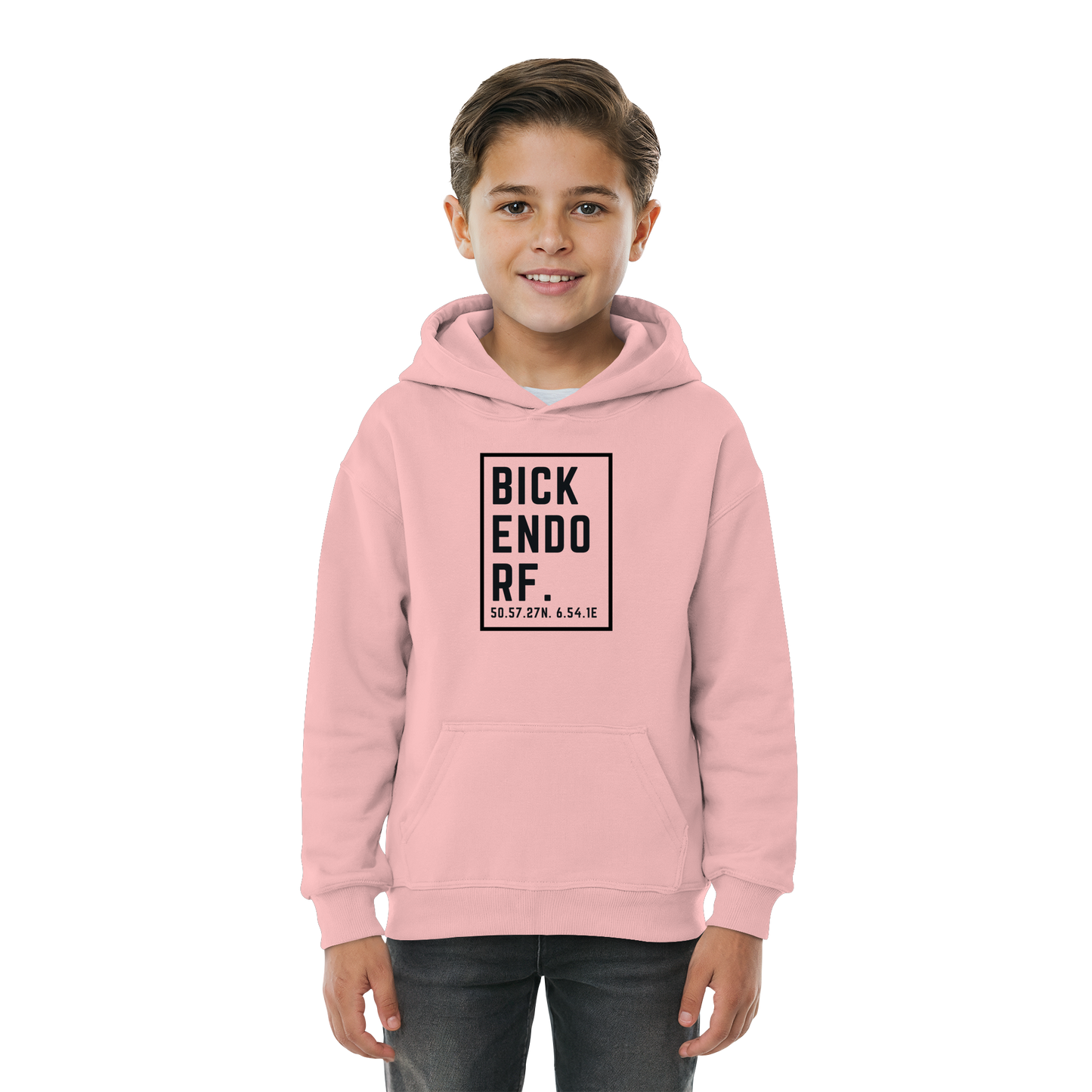 Bickendorf Koordinaten (großer Druck auf der Brust) - Kids Basic Hoodie