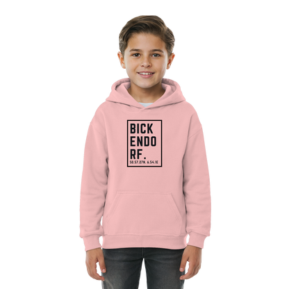 Bickendorf Koordinaten (großer Druck auf der Brust) - Kids Basic Hoodie