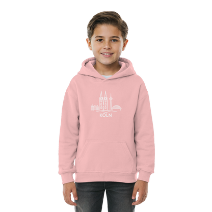 Köln Skyline (großer Druck auf der Brust) - Kids Basic Hoodie