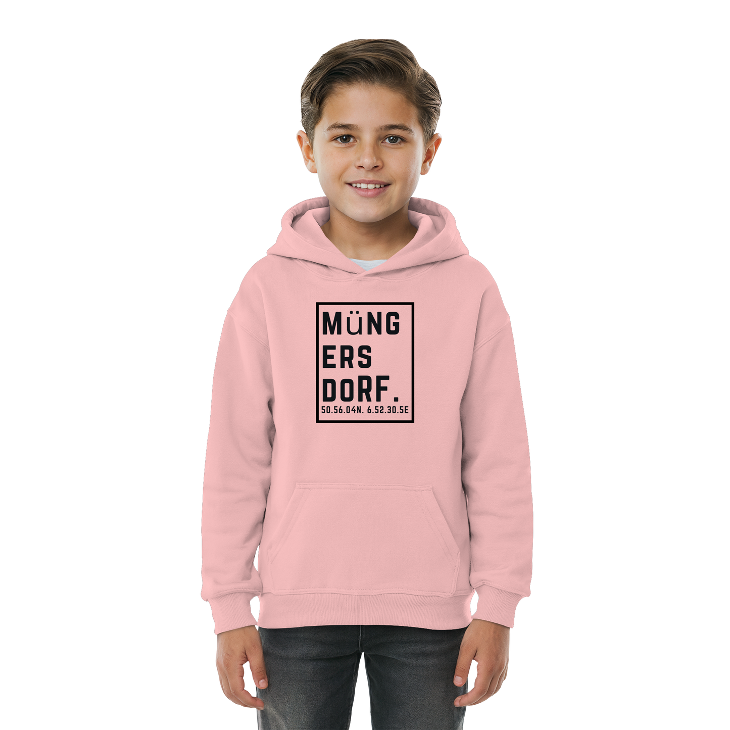 Müngersdorf Koordinaten (großer Druck auf der Brust) - Kids Basic Hoodie