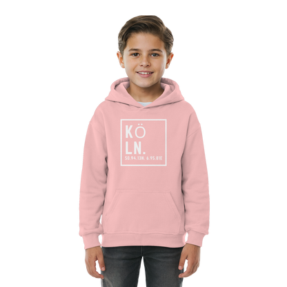 Köln Koordinaten (großer Druck auf der Brust) - Kids Basic Hoodie
