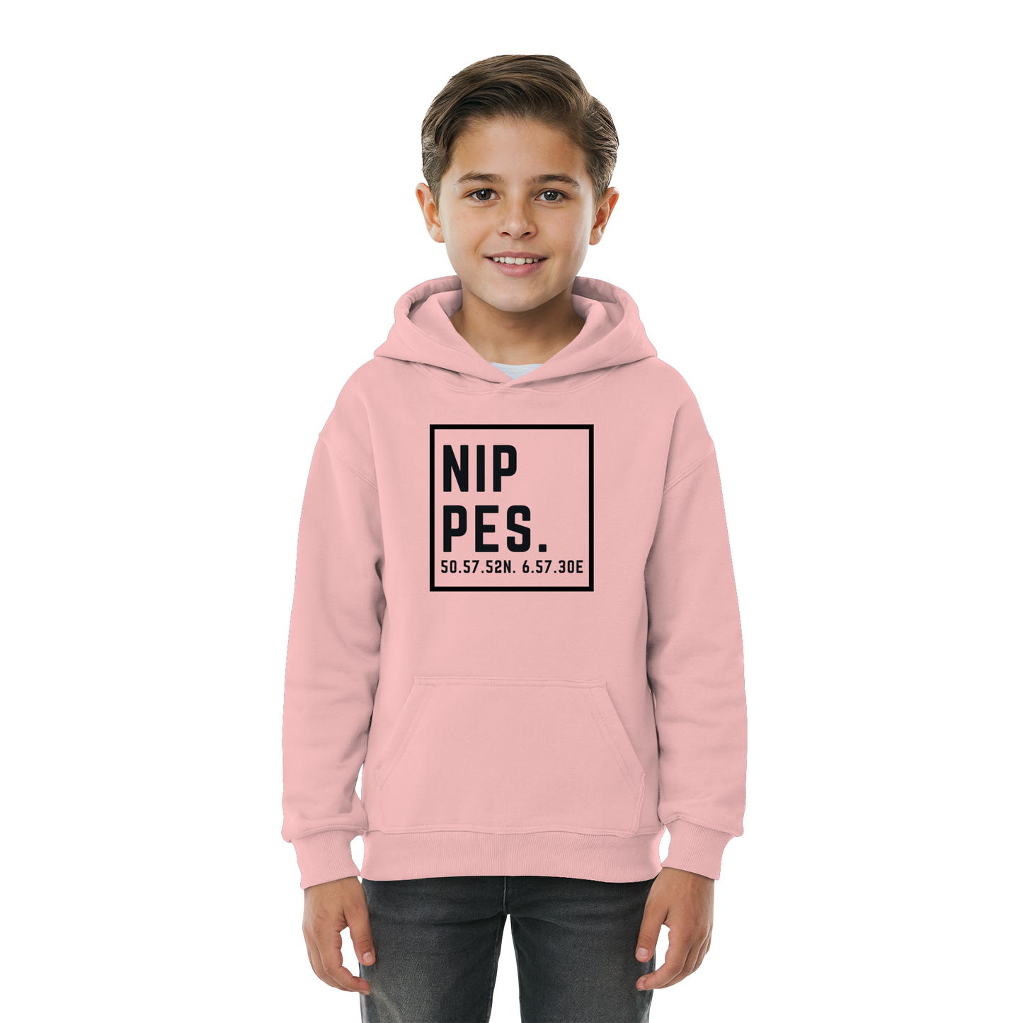 Nippes Koordinaten (großer Druck auf der Brust) - Kids Basic Hoodie