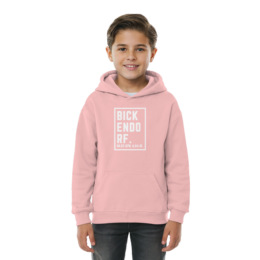 Bickendorf Koordinaten (großer Druck auf der Brust) - Kids Basic Hoodie