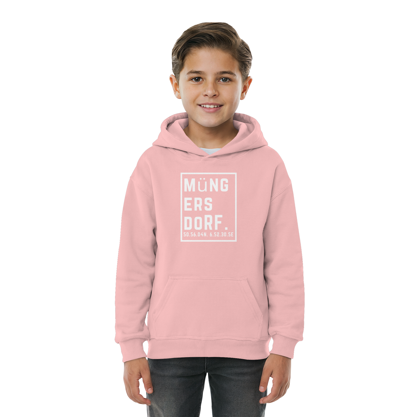 Müngersdorf Koordinaten (großer Druck auf der Brust) - Kids Basic Hoodie