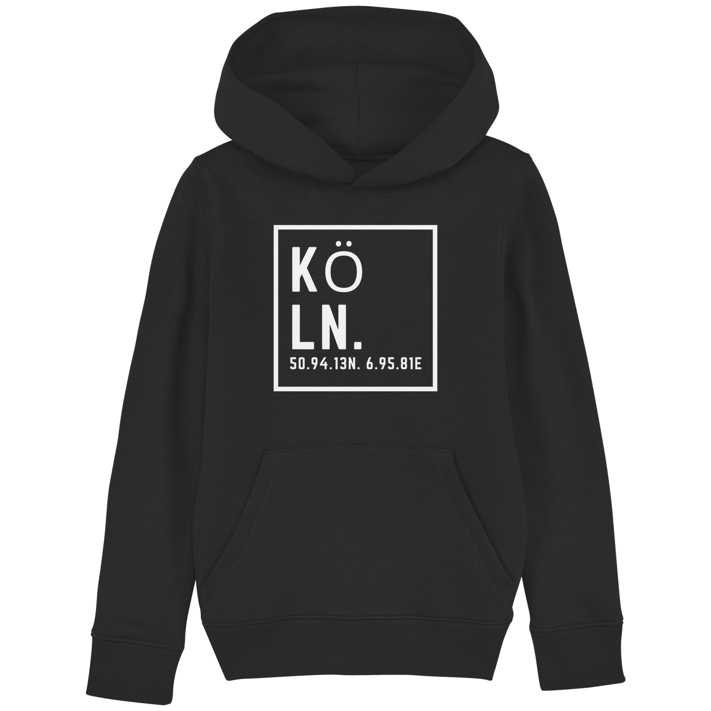 Köln Koordinaten (großer Druck auf der Brust) - Kids Basic Hoodie