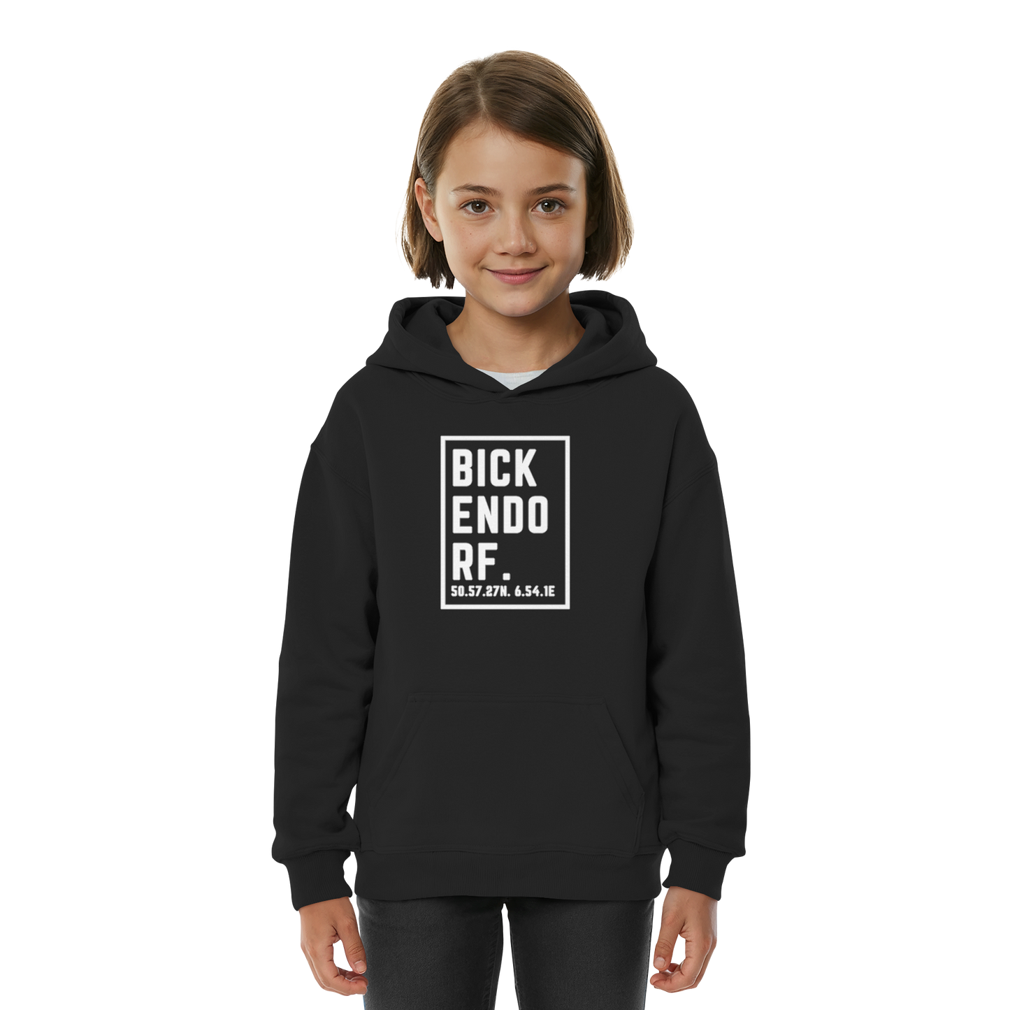 Bickendorf Koordinaten (großer Druck auf der Brust) - Kids Basic Hoodie
