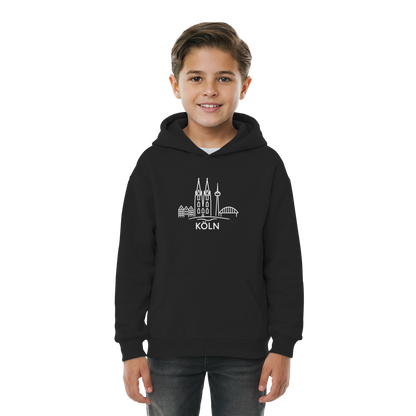 Köln Skyline (großer Druck auf der Brust) - Kids Basic Hoodie