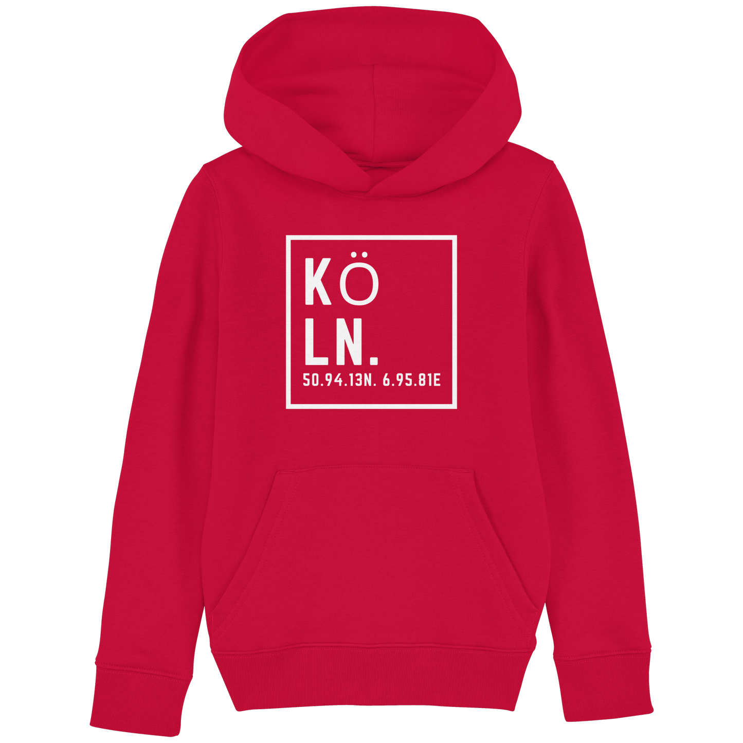 Köln Koordinaten (großer Druck auf der Brust) - Kids Basic Hoodie