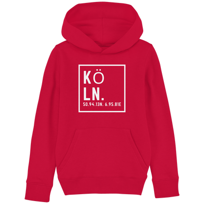 Köln Koordinaten (großer Druck auf der Brust) - Kids Basic Hoodie