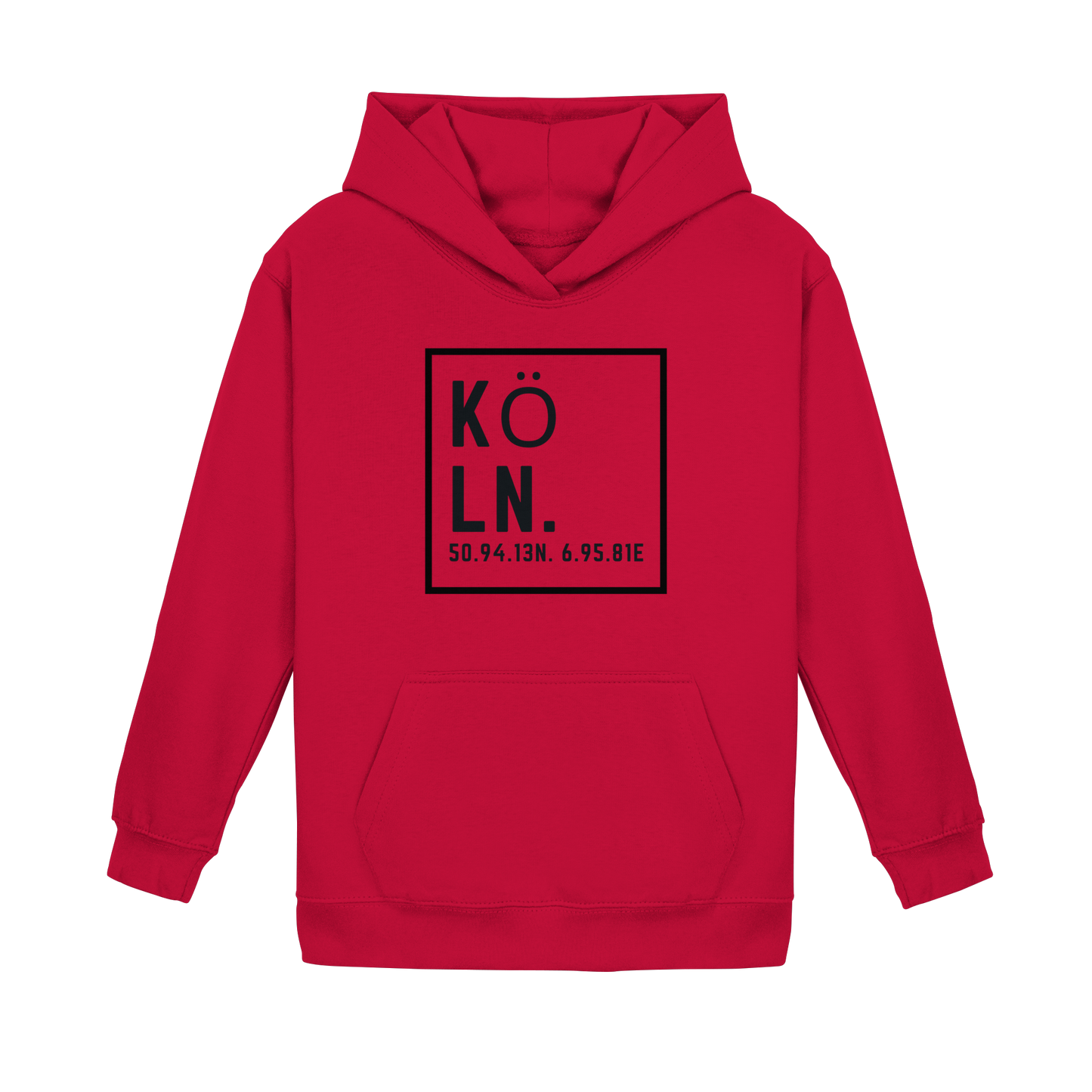 Köln Koordinaten (großer Druck auf der Brust) - Kids Basic Hoodie