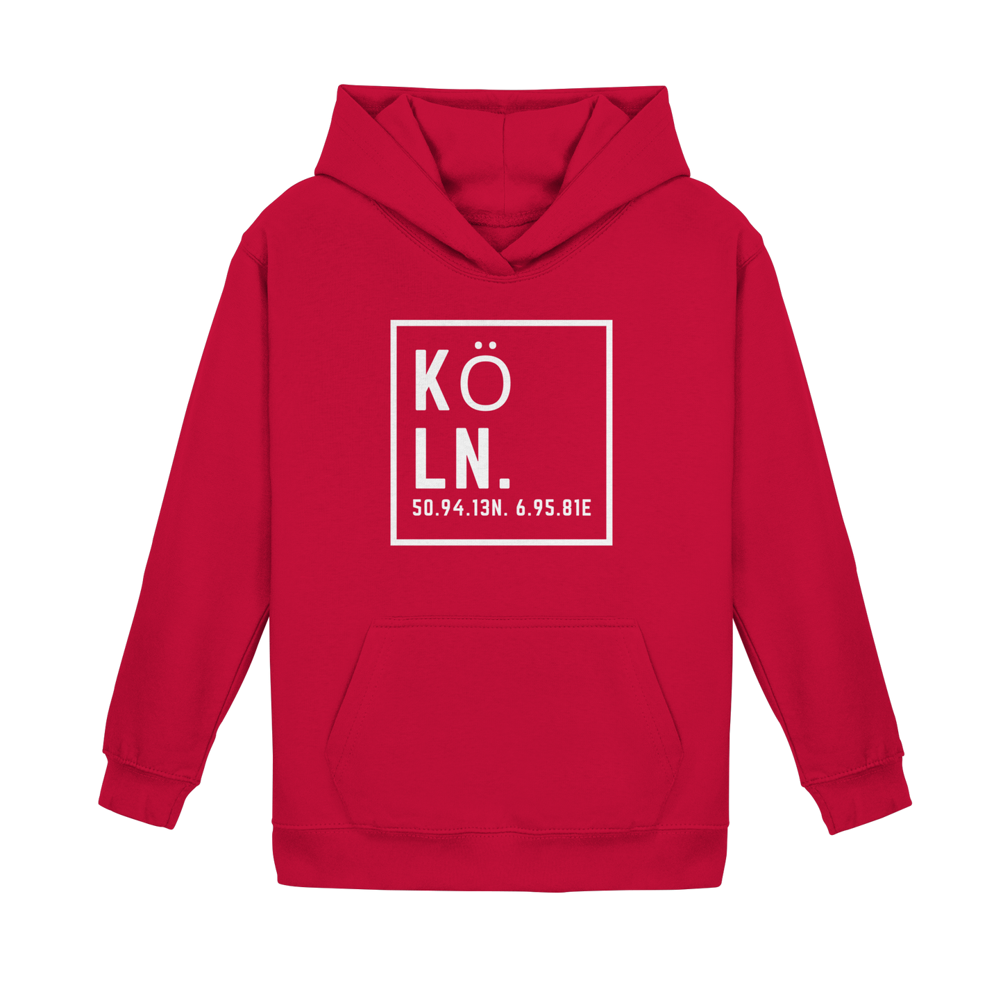 Köln Koordinaten (großer Druck auf der Brust) - Kids Basic Hoodie
