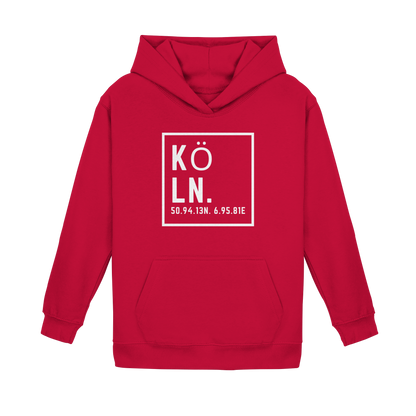 Köln Koordinaten (großer Druck auf der Brust) - Kids Basic Hoodie