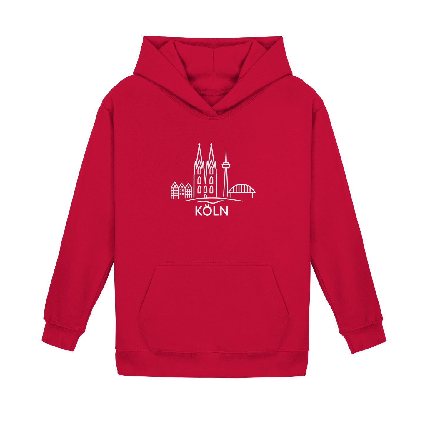Köln Skyline (großer Druck auf der Brust) - Kids Basic Hoodie
