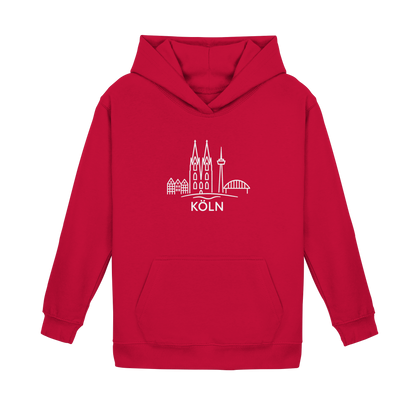 Köln Skyline (großer Druck auf der Brust) - Kids Basic Hoodie