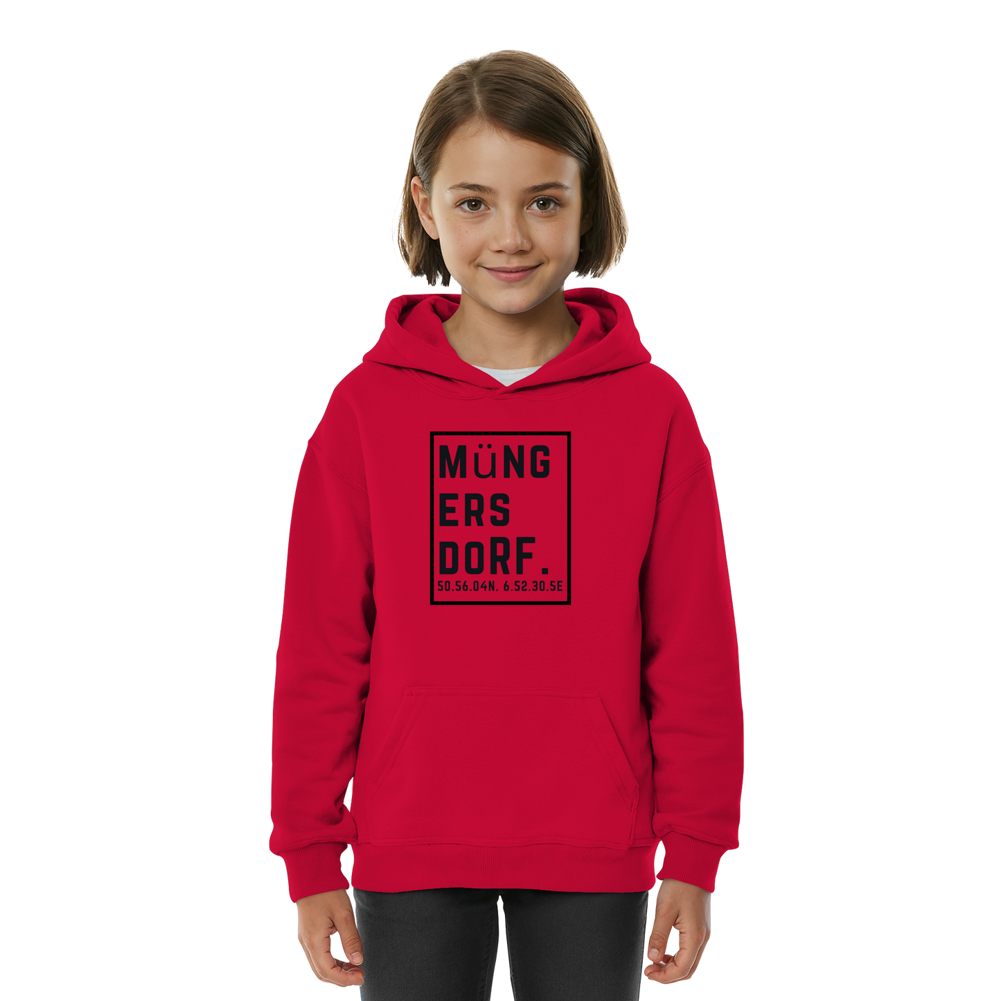 Müngersdorf Koordinaten (großer Druck auf der Brust) - Kids Basic Hoodie