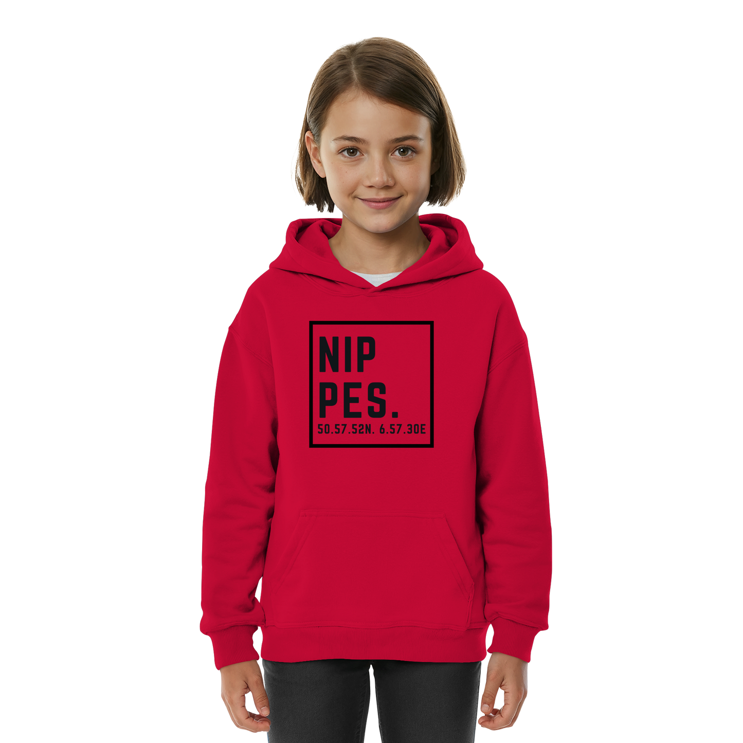 Nippes Koordinaten (großer Druck auf der Brust) - Kids Basic Hoodie