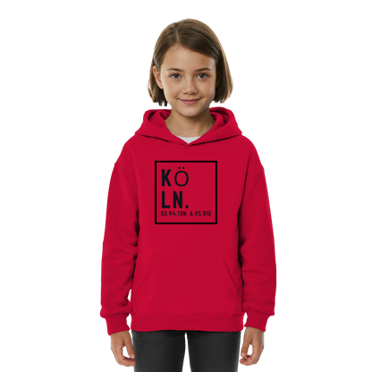 Köln Koordinaten (großer Druck auf der Brust) - Kids Basic Hoodie