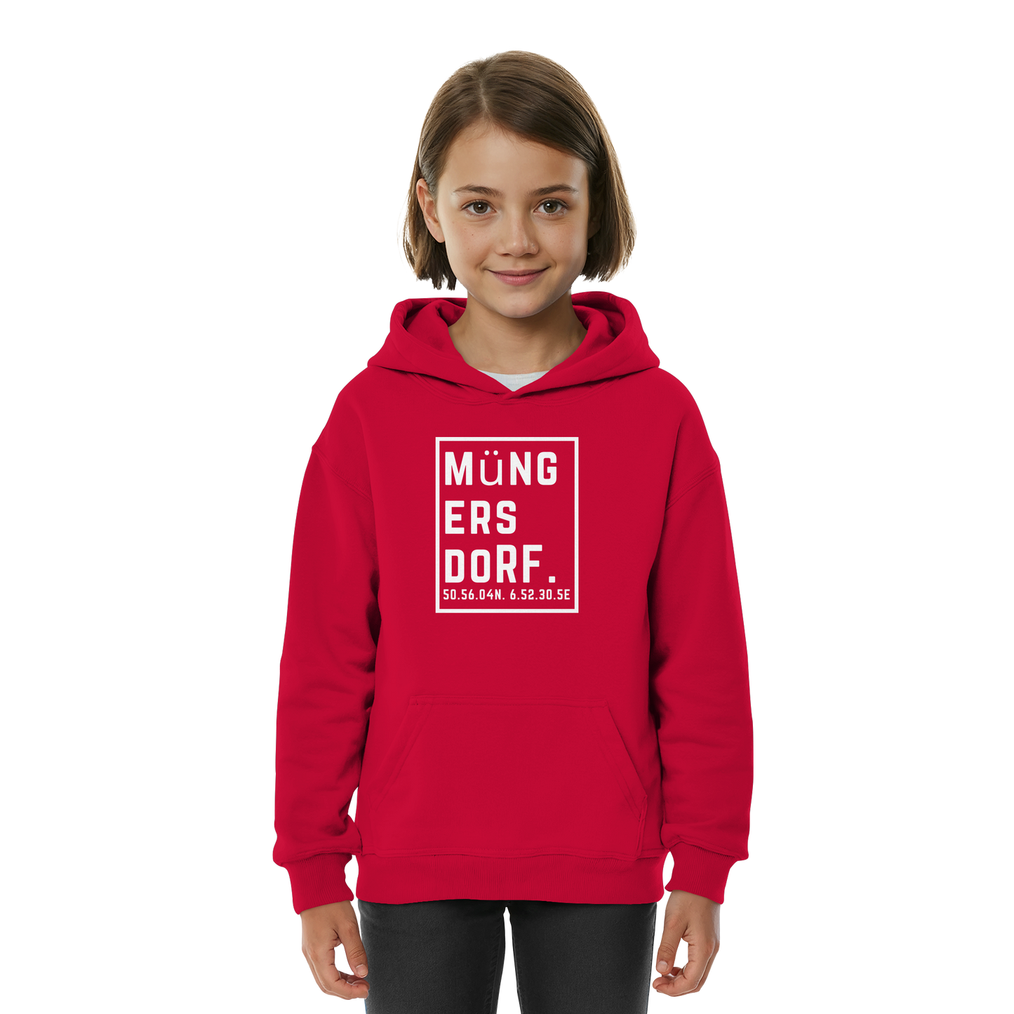 Müngersdorf Koordinaten (großer Druck auf der Brust) - Kids Basic Hoodie