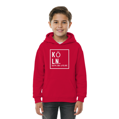 Köln Koordinaten (großer Druck auf der Brust) - Kids Basic Hoodie