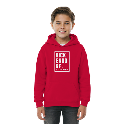 Bickendorf Koordinaten (großer Druck auf der Brust) - Kids Basic Hoodie