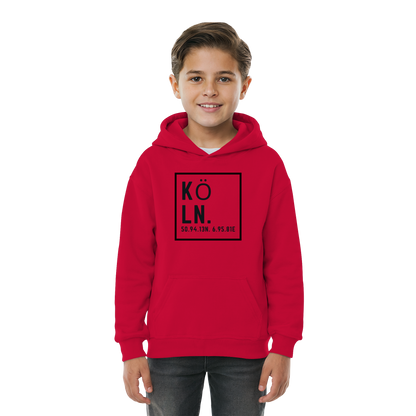 Köln Koordinaten (großer Druck auf der Brust) - Kids Basic Hoodie