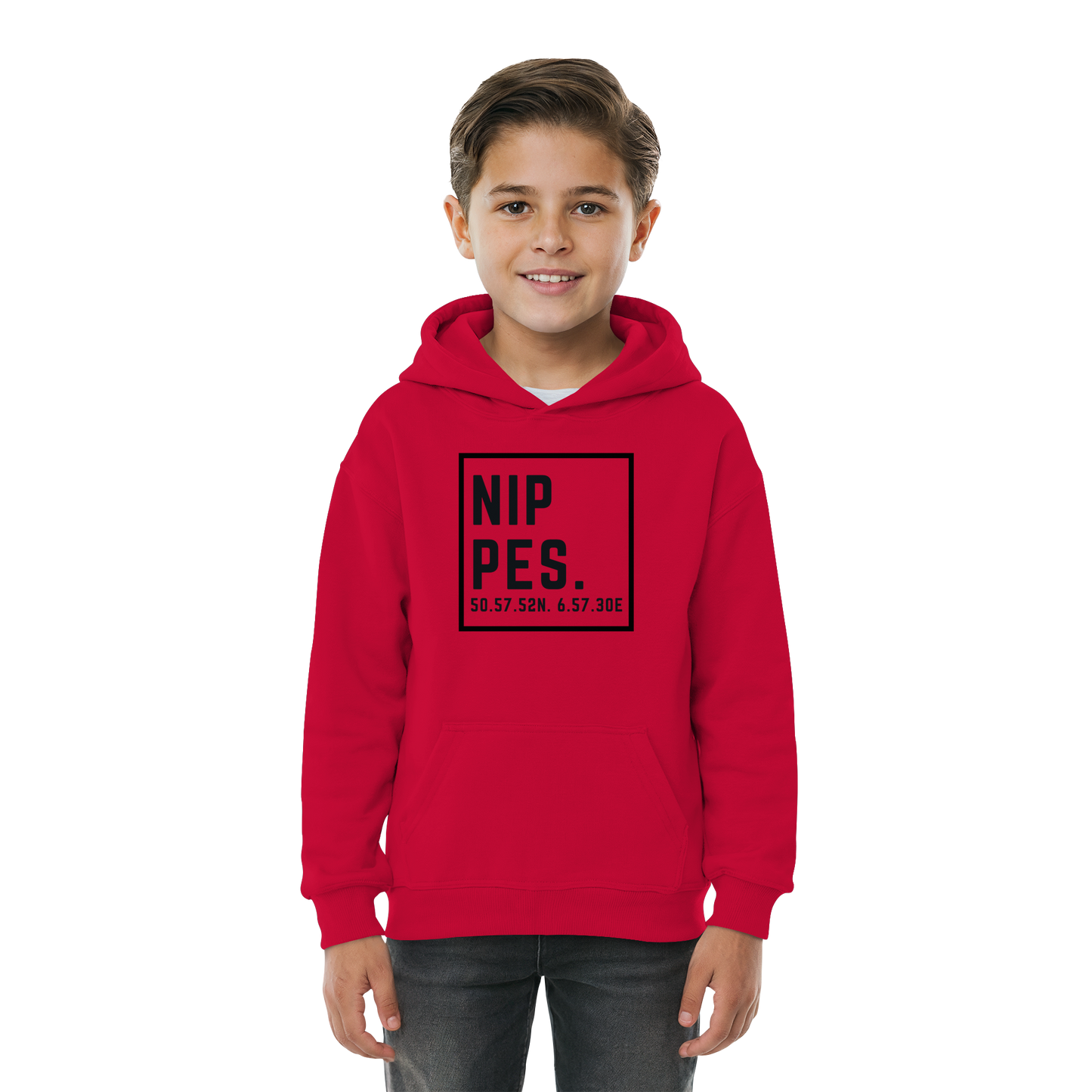 Nippes Koordinaten (großer Druck auf der Brust) - Kids Basic Hoodie