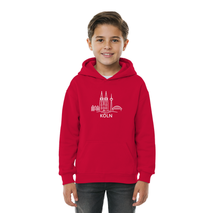 Köln Skyline (großer Druck auf der Brust) - Kids Basic Hoodie