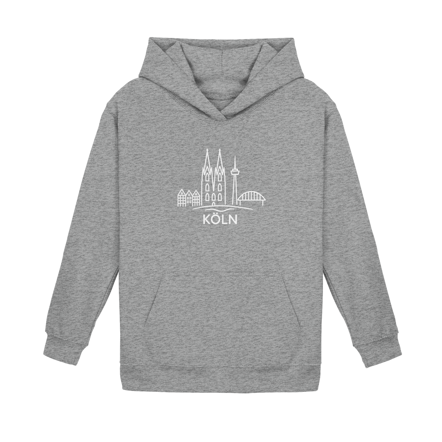 Köln Skyline (großer Druck auf der Brust) - Kids Basic Hoodie