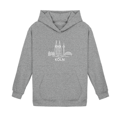 Köln Skyline (großer Druck auf der Brust) - Kids Basic Hoodie