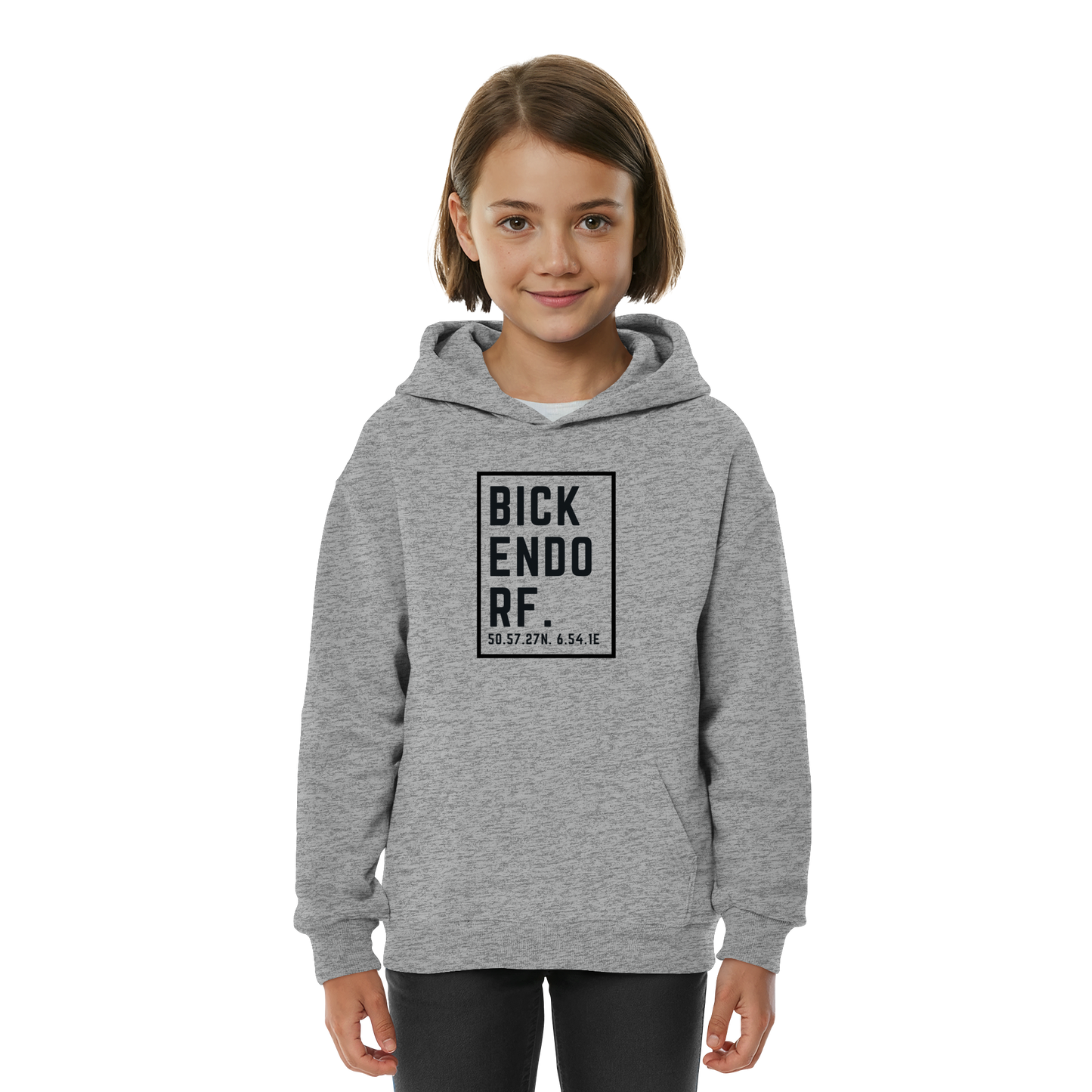 Bickendorf Koordinaten (großer Druck auf der Brust) - Kids Basic Hoodie