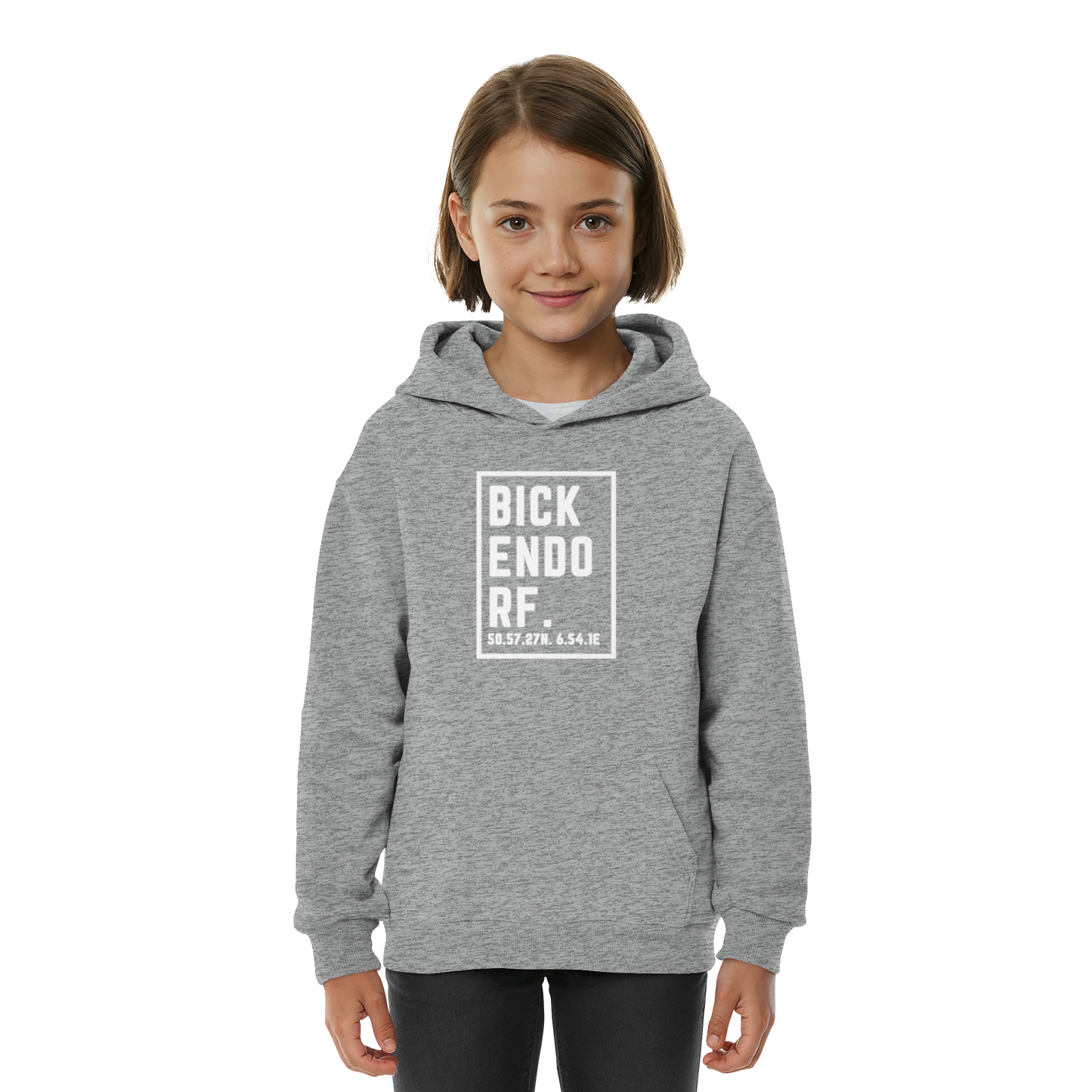 Bickendorf Koordinaten (großer Druck auf der Brust) - Kids Basic Hoodie