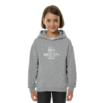 Köln Skyline (großer Druck auf der Brust) - Kids Basic Hoodie