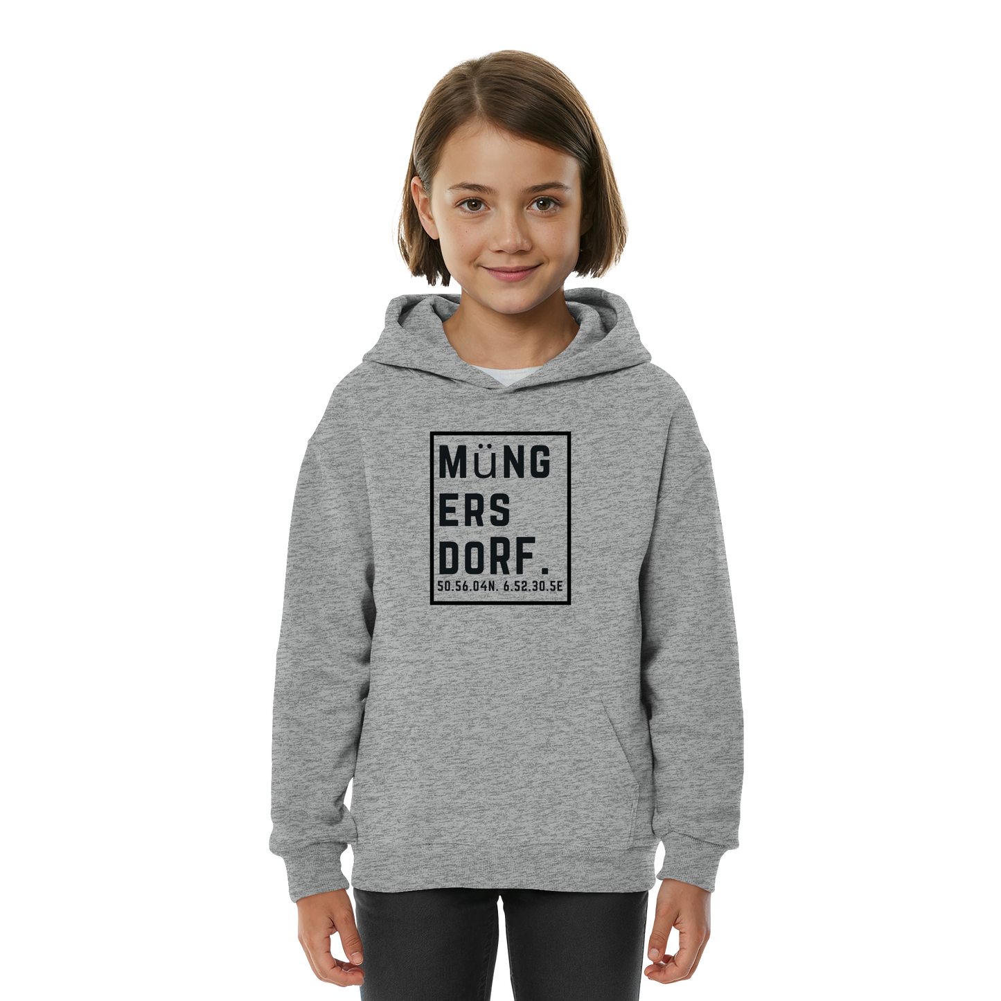 Müngersdorf Koordinaten (großer Druck auf der Brust) - Kids Basic Hoodie