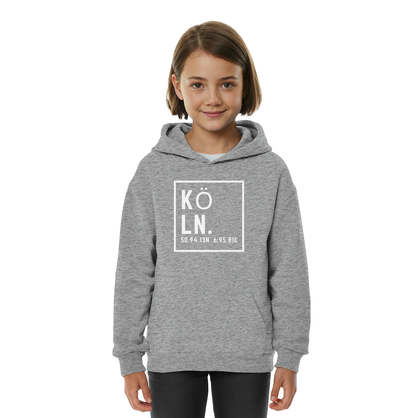 Köln Koordinaten (großer Druck auf der Brust) - Kids Basic Hoodie