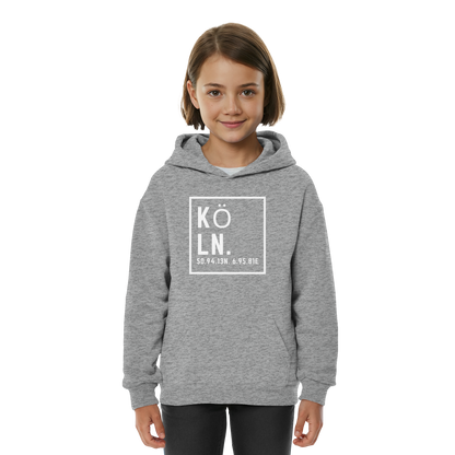 Köln Koordinaten (großer Druck auf der Brust) - Kids Basic Hoodie