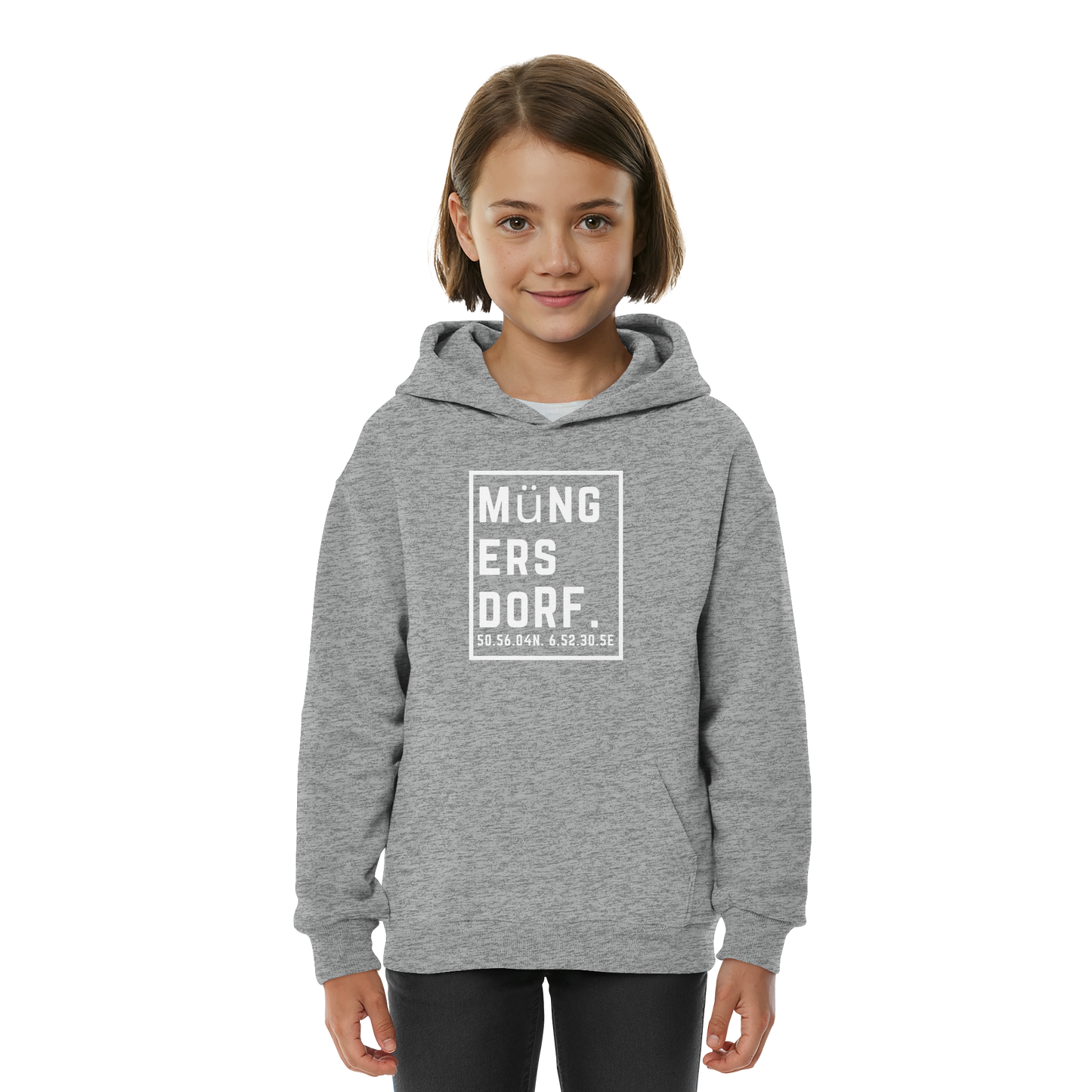 Müngersdorf Koordinaten (großer Druck auf der Brust) - Kids Basic Hoodie