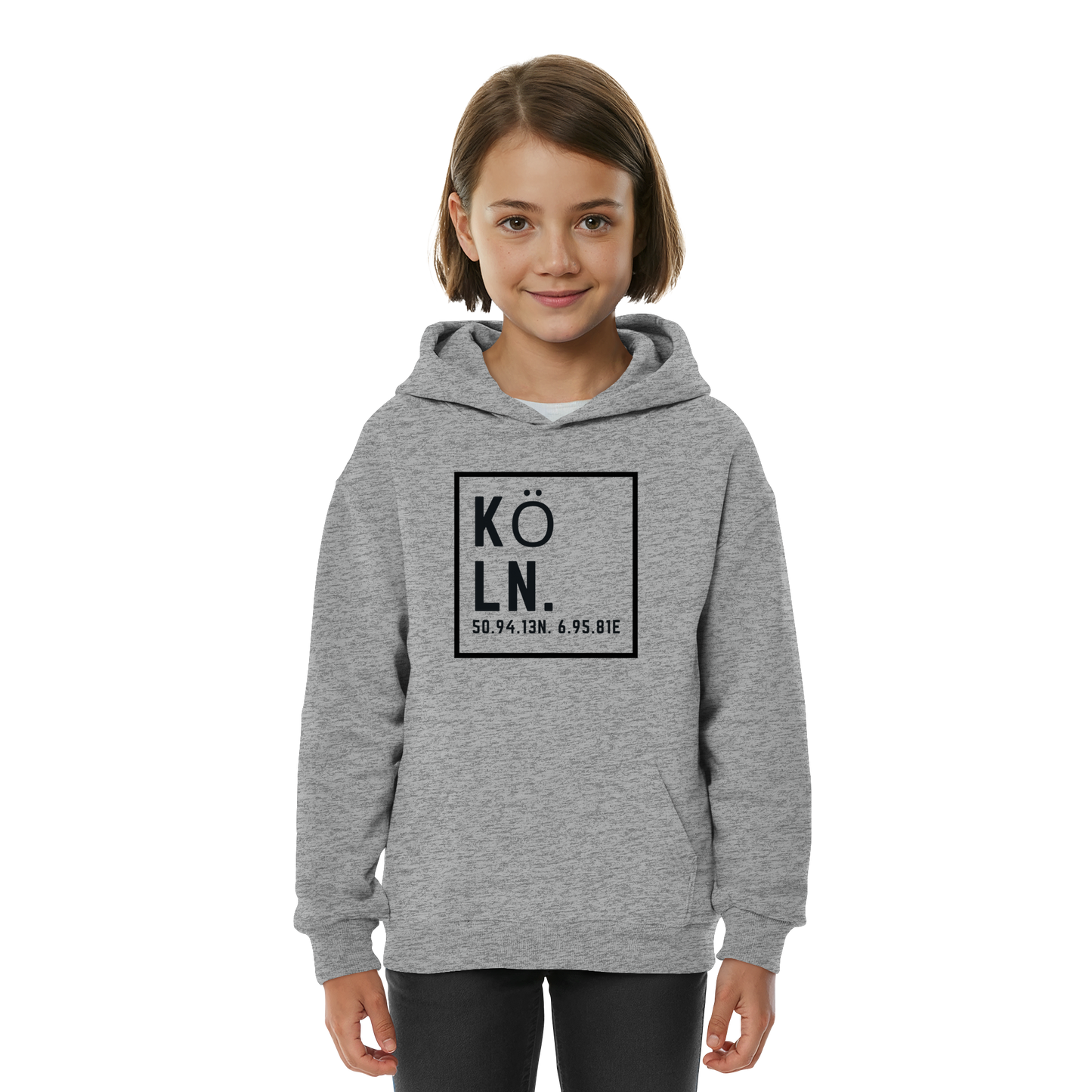 Köln Koordinaten (großer Druck auf der Brust) - Kids Basic Hoodie