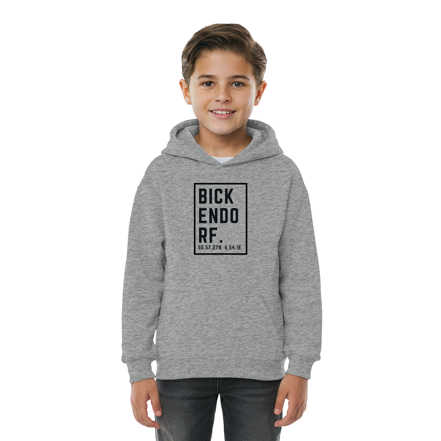 Bickendorf Koordinaten (großer Druck auf der Brust) - Kids Basic Hoodie