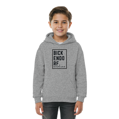 Bickendorf Koordinaten (großer Druck auf der Brust) - Kids Basic Hoodie