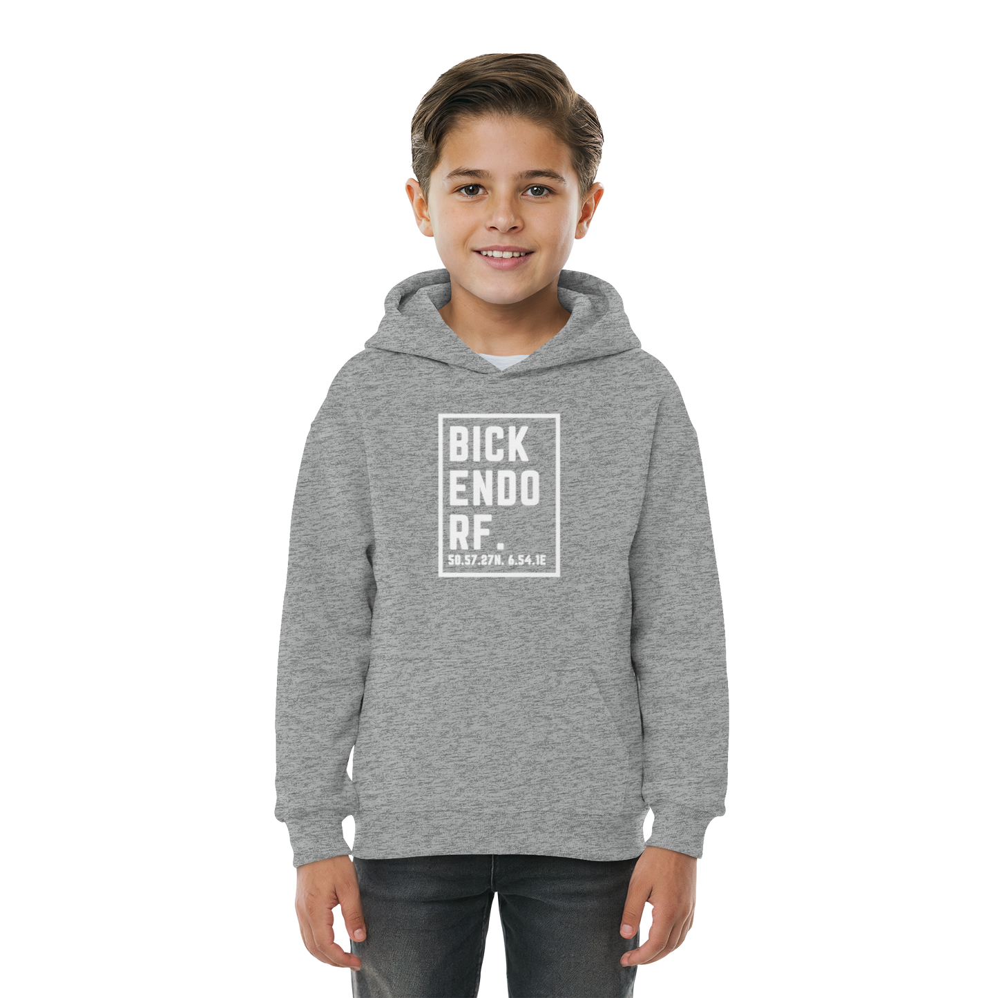 Bickendorf Koordinaten (großer Druck auf der Brust) - Kids Basic Hoodie