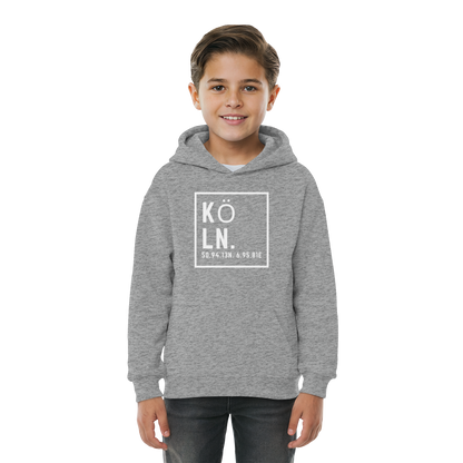 Köln Koordinaten (großer Druck auf der Brust) - Kids Basic Hoodie