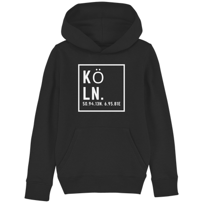 Köln Koordinaten (großer Druck auf der Brust) - Kids Basic Hoodie