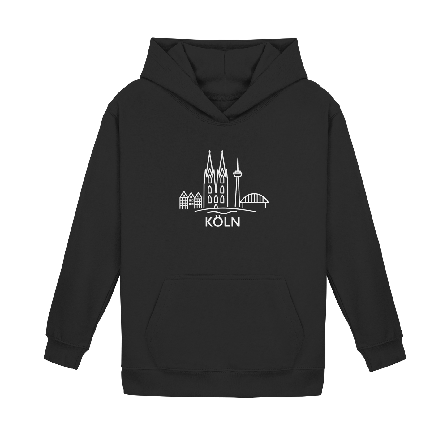 Köln Skyline (großer Druck auf der Brust) - Kids Basic Hoodie